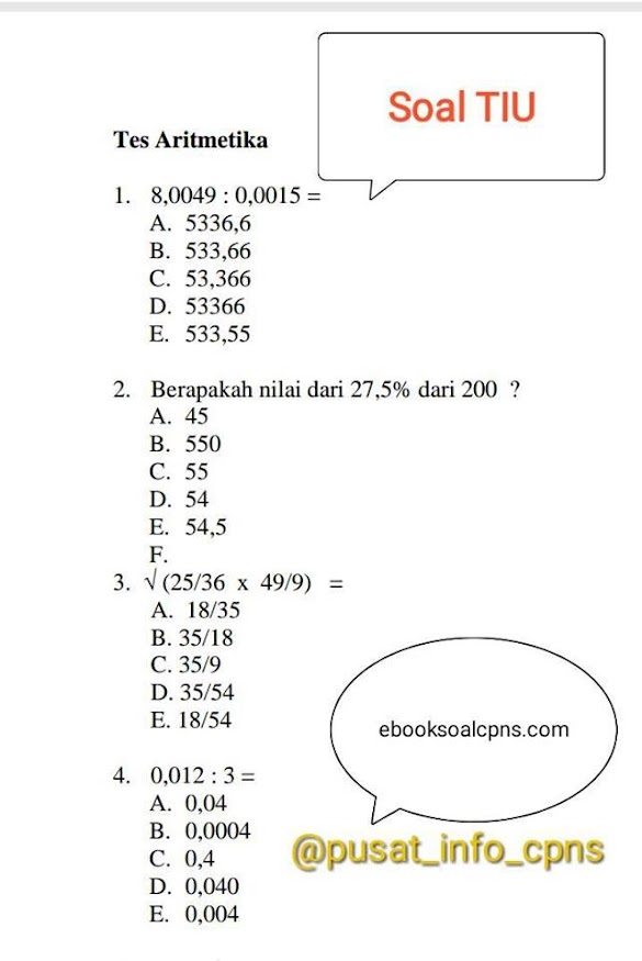 Contoh Soal Cpns Tiu Himpunan Irisan Tiu Matematika Soal Tes Cpns Asn Tes Intelegensia Umum Tiu