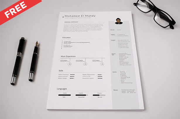 Template Resume CV 2018 - Free Resume CV Template