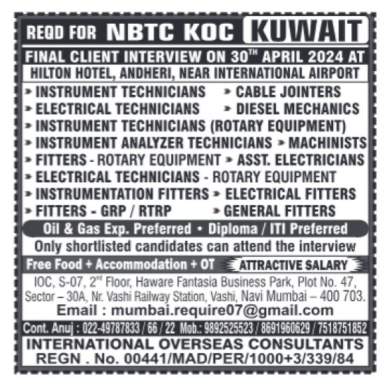 24 April 2024 - Assignment Abroad Times Gulf Vacancy Paper
