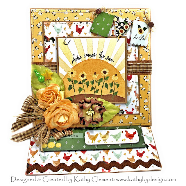 Carta Bella, Homemade, Easel Cards, Really Reasonable Ribbon, Kathy Clement