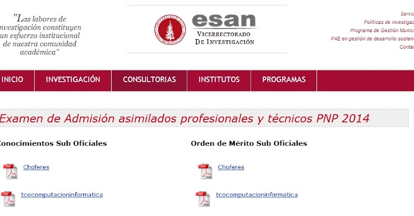 Resultados Asimilación PNP 2014 (Examen 4 Mayo) Técnicos y Profesionales - ESAN - www.consultoria.esan.edu.pe