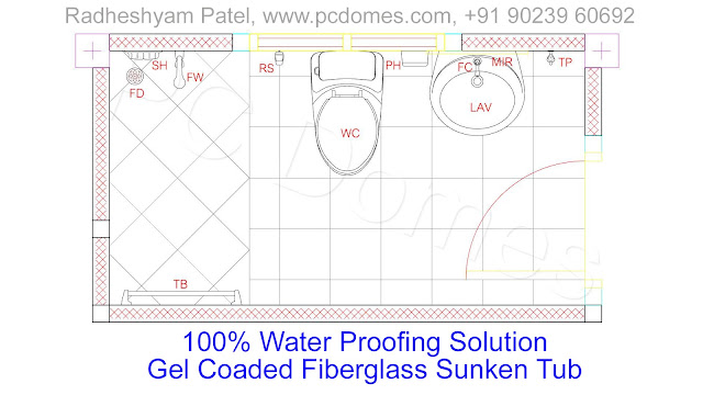 best water proofing for toilet,waterproofing solutions for terrace,waterproofing liquid for roof,Concrete Bathroom Toilet Leakage Waterproofing,Gel Coated Fiberglass Sunken Tub Is the best Waterproofing Solution