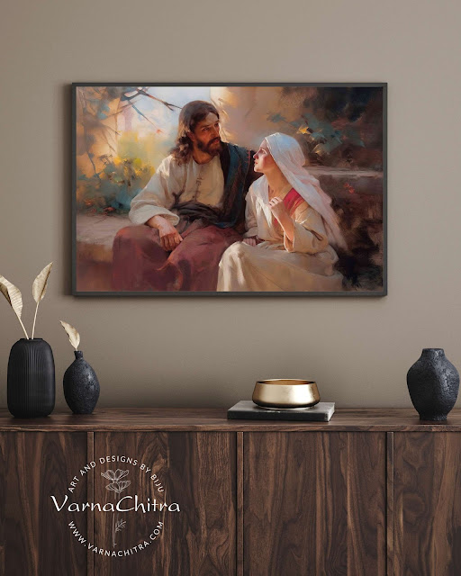 Jesus Christ with Mary of Bethany, High Quality Large Printable