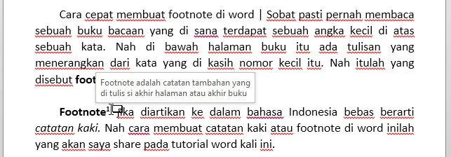 Cara Cepat Membuat Footnote Catatan Kaki di Ms. Word