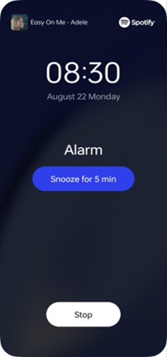 Spotify alarm integration in the ColorOS 13 Clock app