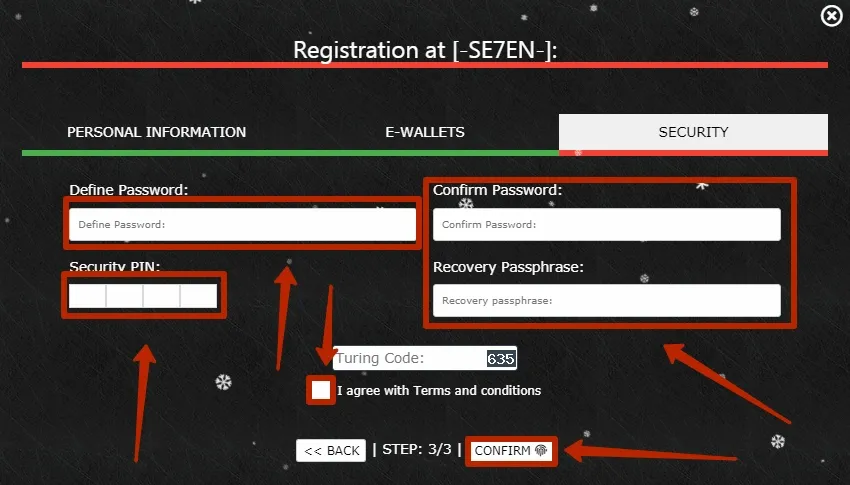 Регистрация в Se7en 4