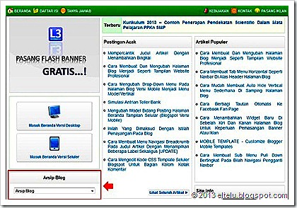 Pemasangan Widget Arsip Blog Di Beranda Blog