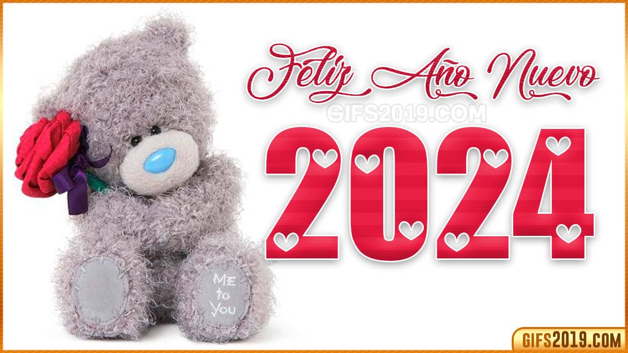 tarjeta con mensaje feliz ano nuevo 2024
