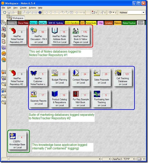 NotesTracker usage log repository configuration flexibility