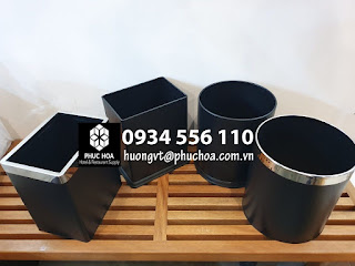 Thùng rác 2 lớp inox trong phòng khách sạn dáng tròn và vuông