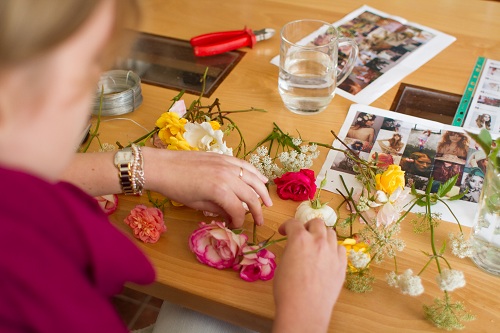 Me arranging flowers