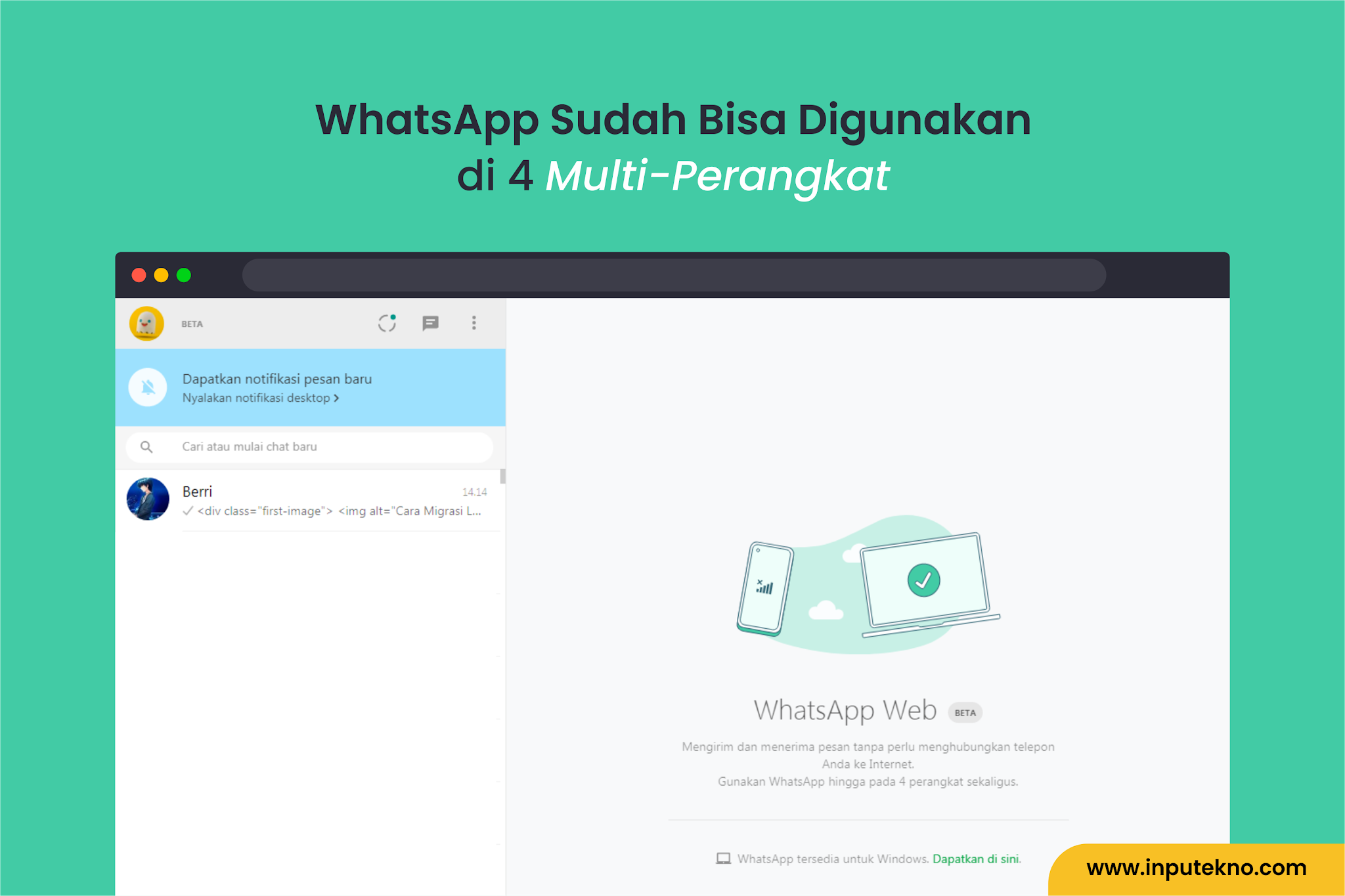WhatsApp sudah Bisa Digunakan di 4 Multi-Perangkat 