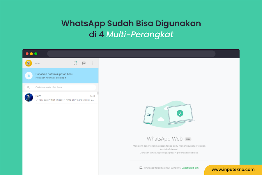 WhatsApp sudah Bisa Digunakan di 4 Multi-Perangkat