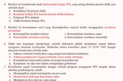 Soal UTN Sertifikasi Guru SD dan Kunci Jawabannya Soal UTN Sertifikasi Guru SD dan Kunci Jawabannya