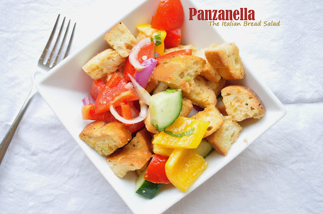 italian panzanella with mint and marjoram