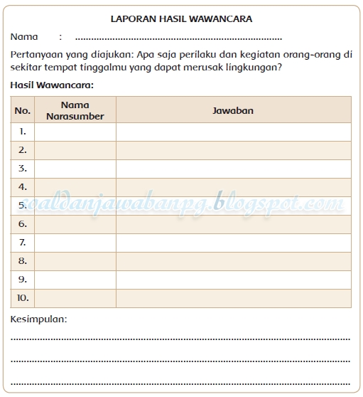 Kunci Jawaban Buku Tematik Kelas 4 Tema 9 Halaman 100 101 