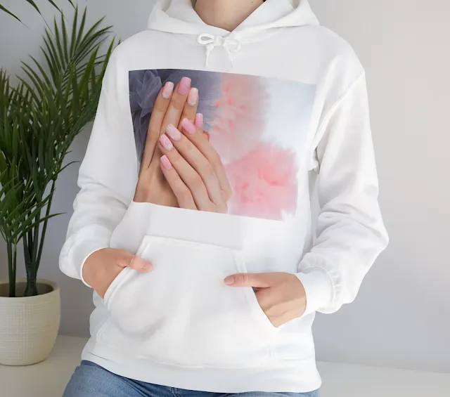 A Hoodie With Woman's Nail, Designed with Nail Art