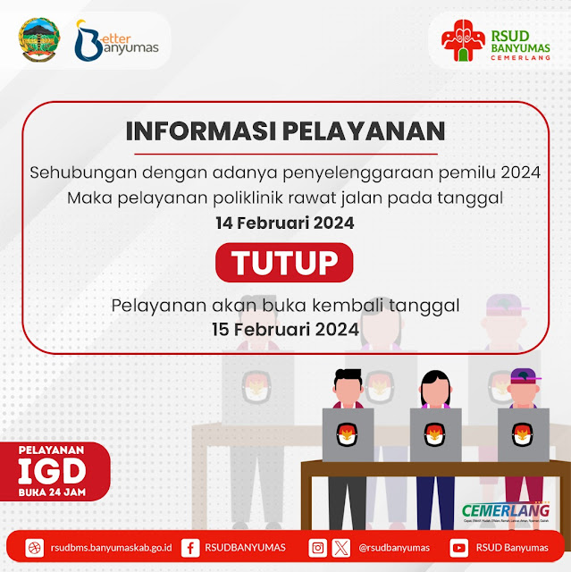 Pemilu 2024, Pelayanan Poliklinik RSUD Banyumas Tutup