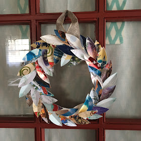 Upcycle those old Christmas cards and make a Magnolia Leaf Wreath using the Cricut Maker.