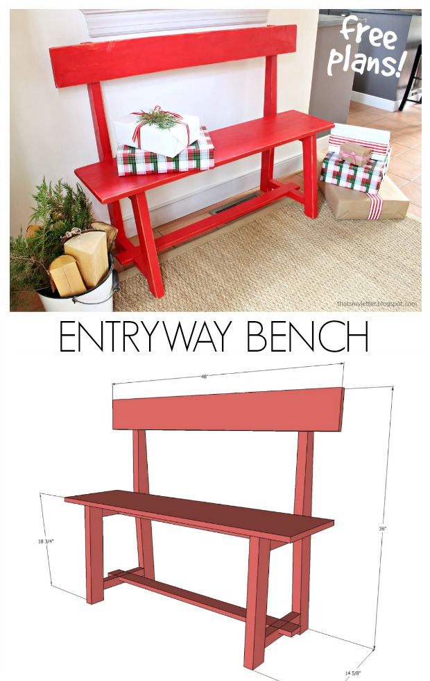 That's My Letter: Entryway Bench Free Plans &amp; Ryobi Tools ...