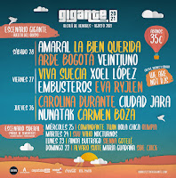 Cartel por días Festival Gigante 2021