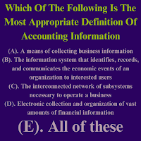 Which Of The Following Is The Most Appropriate Definition Of Accounting Information