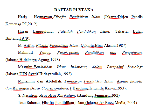 Contoh Daftar Pustaka Filsafat Pendidikan - Simak Gambar 