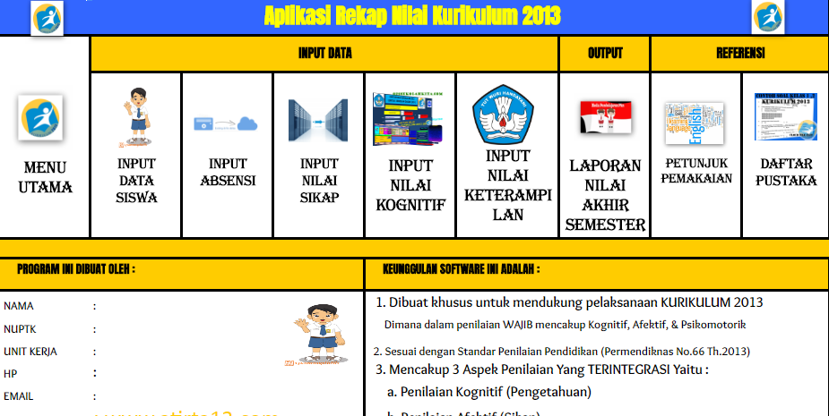 Xls Aplikasi Rekap Nilai Kurikulum 2013 Format Exel - Info 