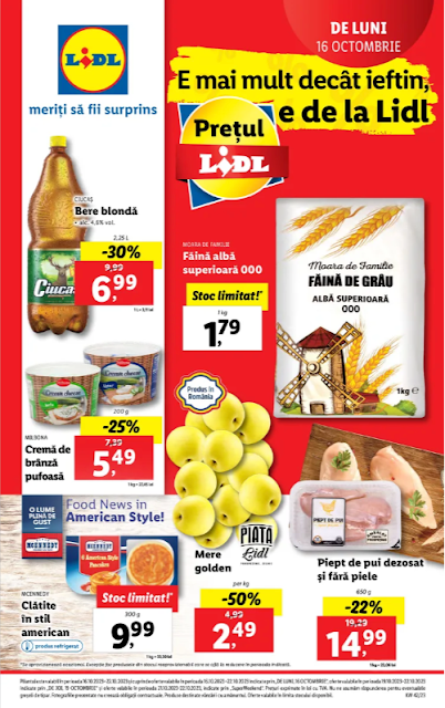 LIDL Catalog - Brosura 16-22.10 2023→  Food News in American Style | Lidl Plus | Super Weekend