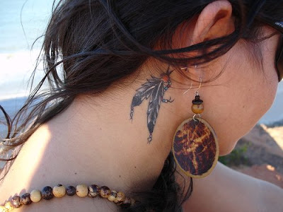 Cute Neck Tattoo Design For Women Shoulder Tattoos Bird and Stars Tattoo on