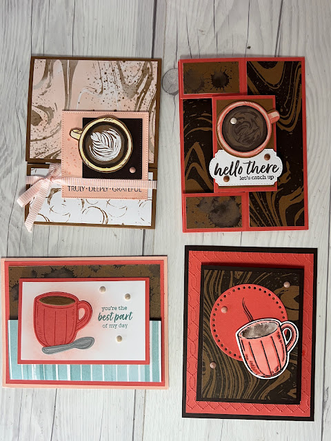 Fun fold cards using Stampin' Up! Latte Love Stamp Set and Dies and A Little Latte Designer Series Paper