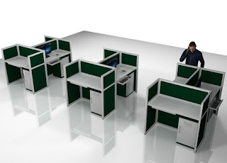 Meja Partisi Kantor Knockdown Dengan Kapasitas 3 Orang