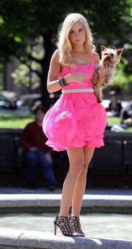 ashley tisdale in a christiane king's dress