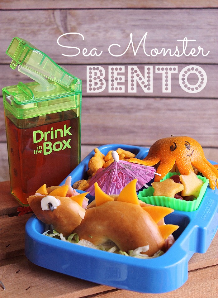 Sea Monster Bento- 3 Simple Bento Ideas To Put A Smile On Your Child's Face with Drink In The Box by Eastman Tritan™ (ad)