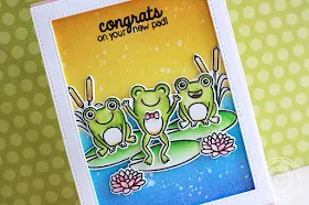 Sunny Studio Stamps: Froggy Friends Sunrise Scene Card by Eloise Blue
