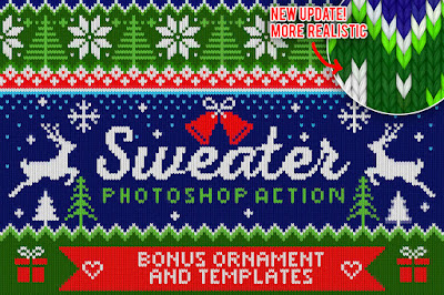 Ugly Christmas Sweater Photoshop Action