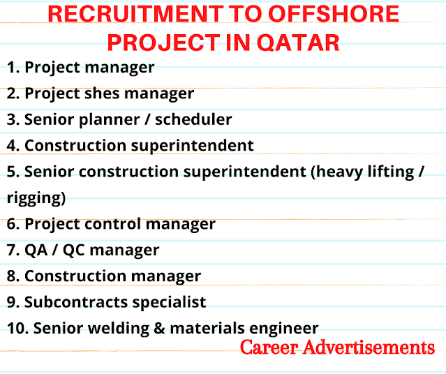 Recruitment to offshore project in Qatar