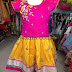 Mustard Lehenga Pink Blouse 