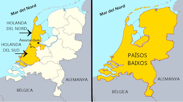 Mapa de les províncies holandeses i els Països Baixos