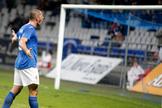 Diego Cervero celebrando el gol contra el Marino de Luanco