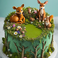 Deers in the Forest.Cake