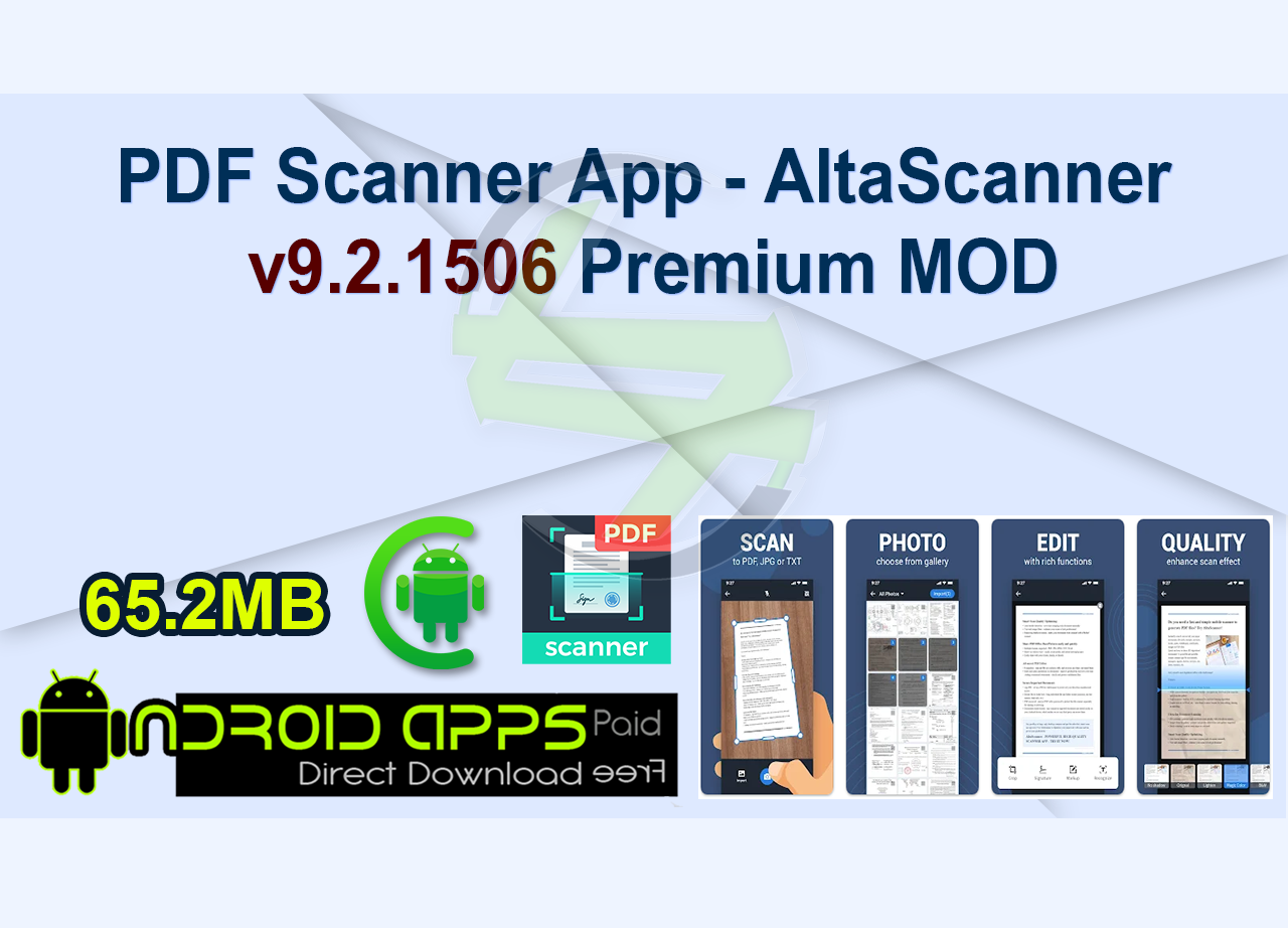 PDF Scanner App – AltaScanner v9.2.1506 Premium MOD