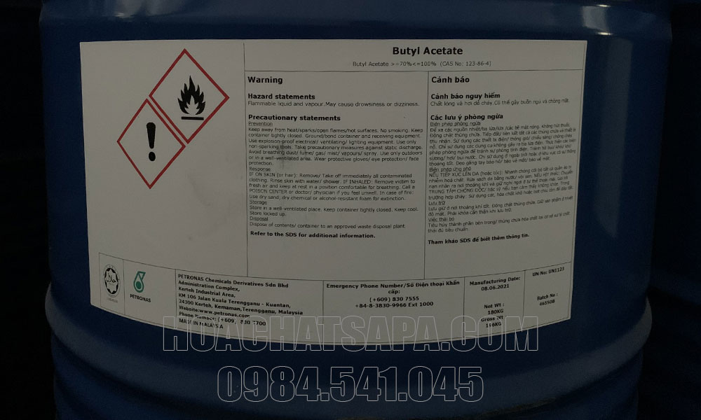 Butyl Acetate (BAC) PETRONAS - Dầu Chuối Công Nghiệp