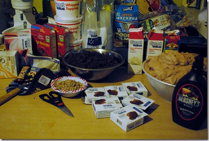 Death By Chocolate for the Singles Church BakeSale-about 35$ plus 3 1/2 hours