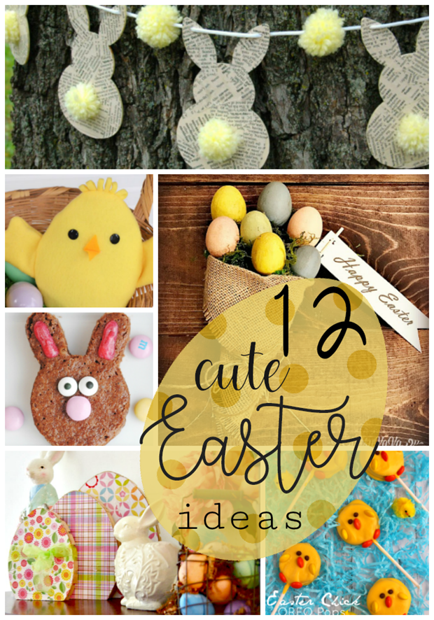 12 Cute Easter Ideas at GingerSnapCrafts.com #Easter #crafts #recipes