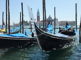 famous gondola, shore, venice italy, grand canal