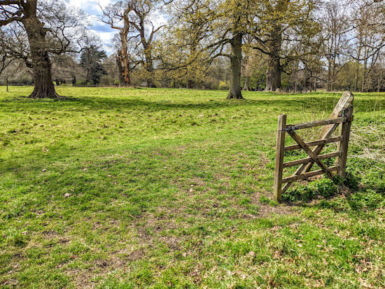 Turn left at the gate on King's Walden footpath 23