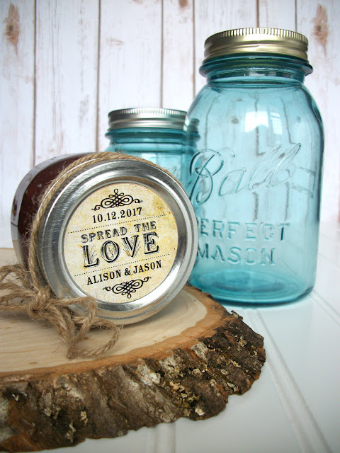 Vintage Spread the Love wedding canning labels