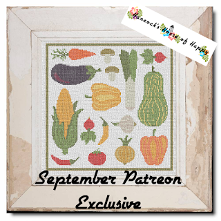 Big Beautiful Harvest Vegetable Cross Stitch Pattern