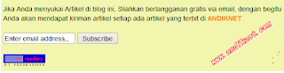 Cara menambah kotak berlangganan via email di bawah posting blog